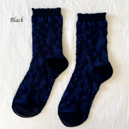 RUFFLE FLORAL SOCKS | TULIP