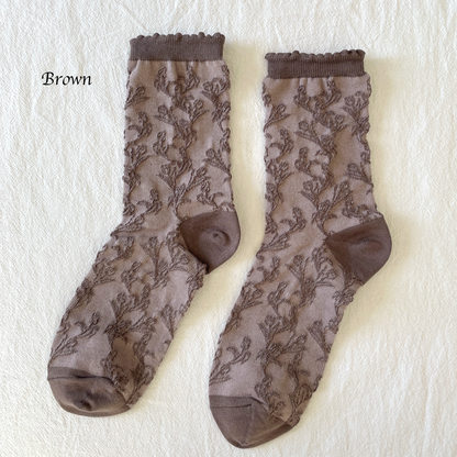 RUFFLE FLORAL SOCKS | TULIP