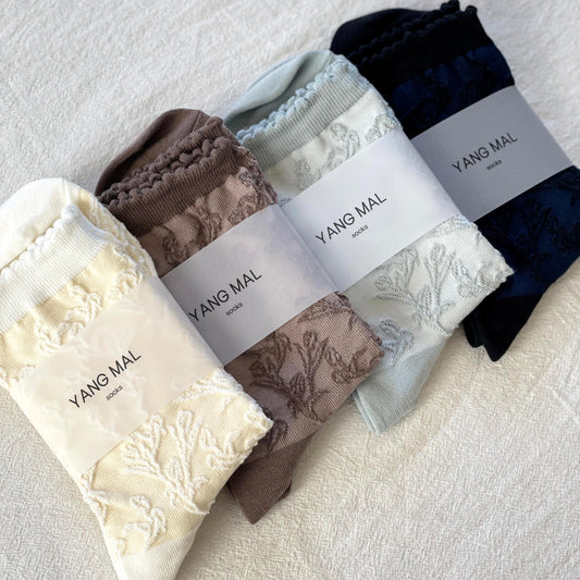 RUFFLE FLORAL SOCKS | TULIP