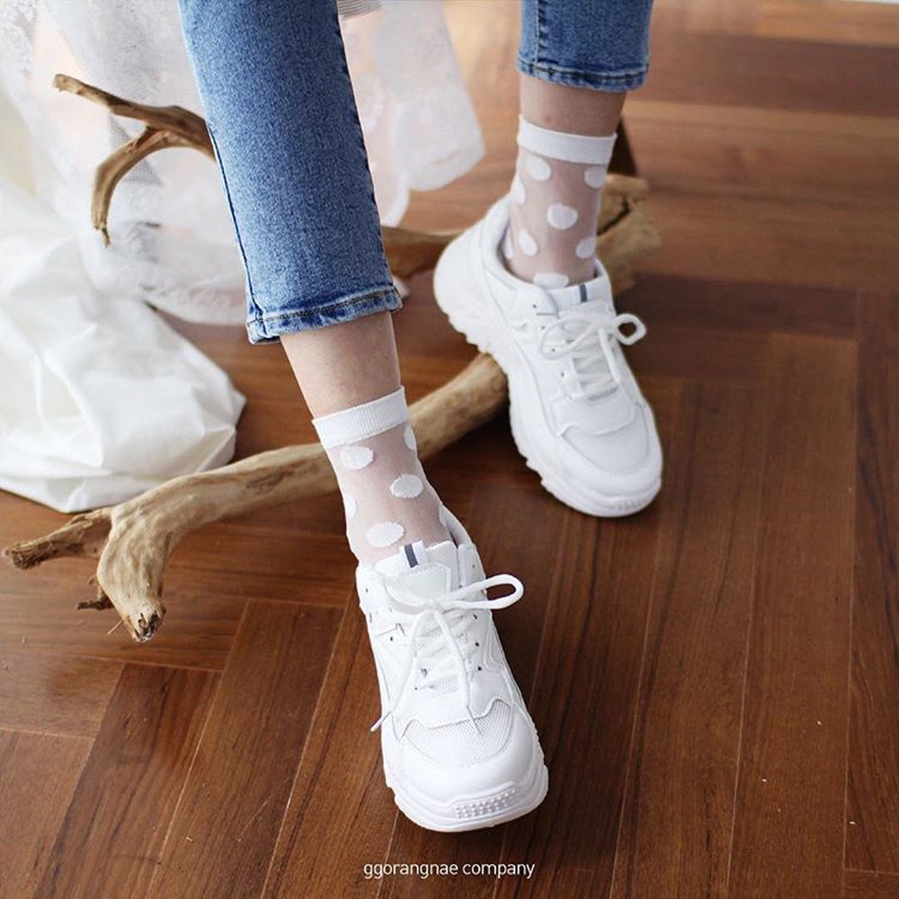 SHEER | DOTTED SOCKS | WHITE